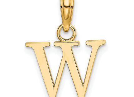 14K Polished Block Letter Initial Pendant