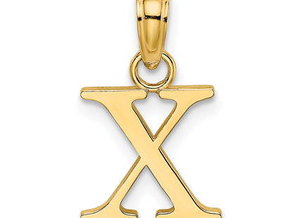 14K Polished Block Letter Initial Pendant