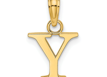 14K Polished Block Letter Initial Pendant