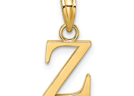 14K Polished Block Letter Initial Pendant