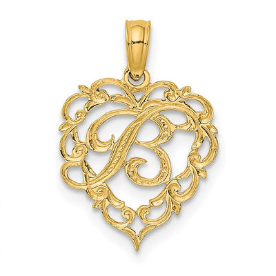 14K yellow gold initial necklace