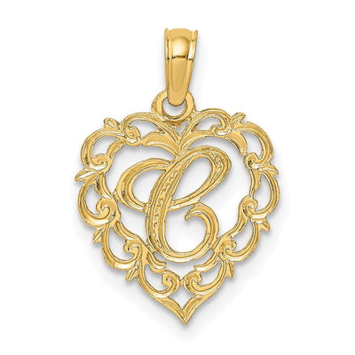 14K yellow gold initial necklace