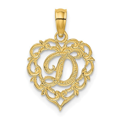 14K yellow gold initial necklace