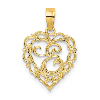 14K yellow gold initial necklace