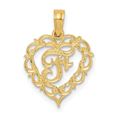 14K yellow gold initial necklace
