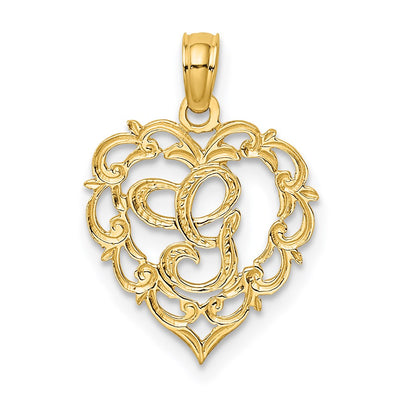 14K yellow gold initial necklace