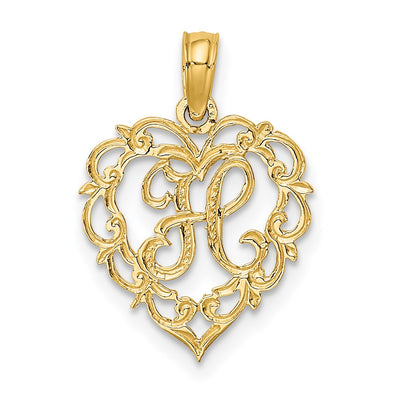 14K yellow gold initial necklace