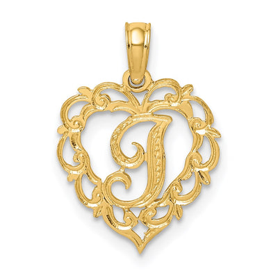 14K yellow gold initial necklace