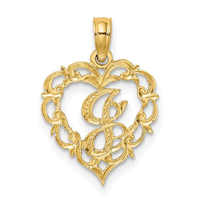 14K yellow gold initial necklace