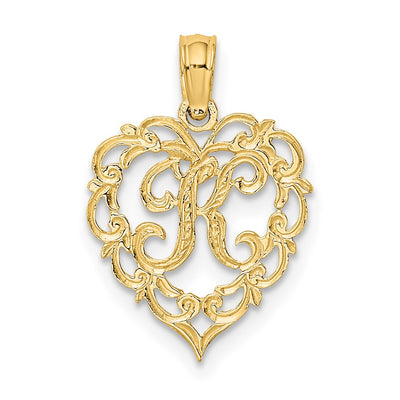 14K yellow gold initial necklace