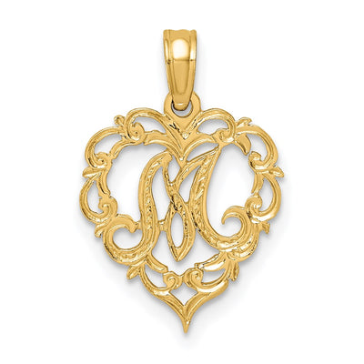 14K yellow gold initial necklace