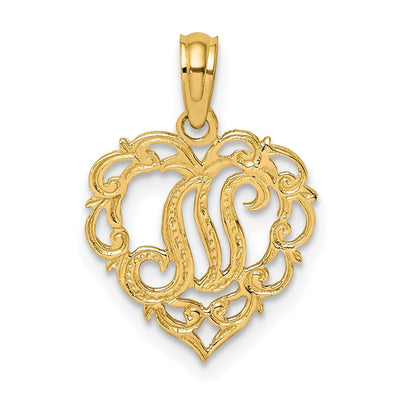 14K yellow gold initial necklace