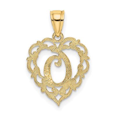 14KY Heart Script Letter Initial Charm Necklace Pendant Jewelry Accessory
