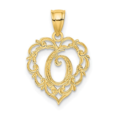 14K yellow gold initial necklace