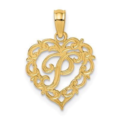 14K yellow gold initial necklace