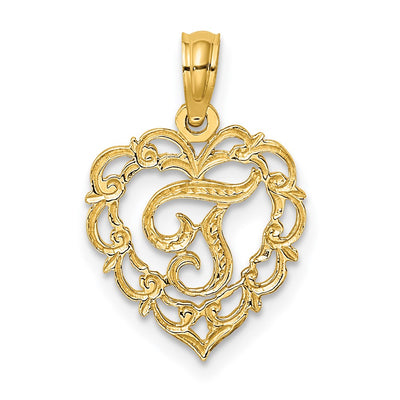 14K yellow gold initial necklace