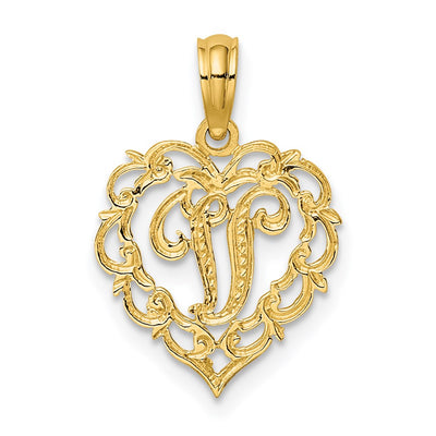 14K yellow gold initial necklace