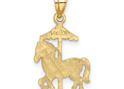 14K Carousel Horse Charm, 9.7 x 13.2mm