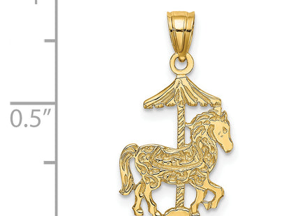 14K Carousel Horse Charm, 9.7 x 13.2mm