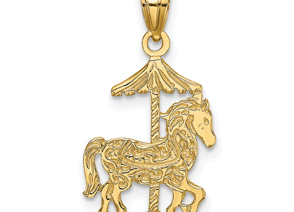 14K Carousel Horse Charm, 9.7 x 13.2mm