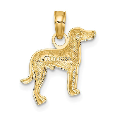 14K Polished Dog Charm, 19.25 x 13.25mm
