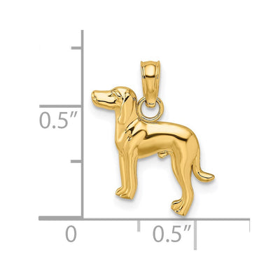 14K Polished Dog Charm, 19.25 x 13.25mm