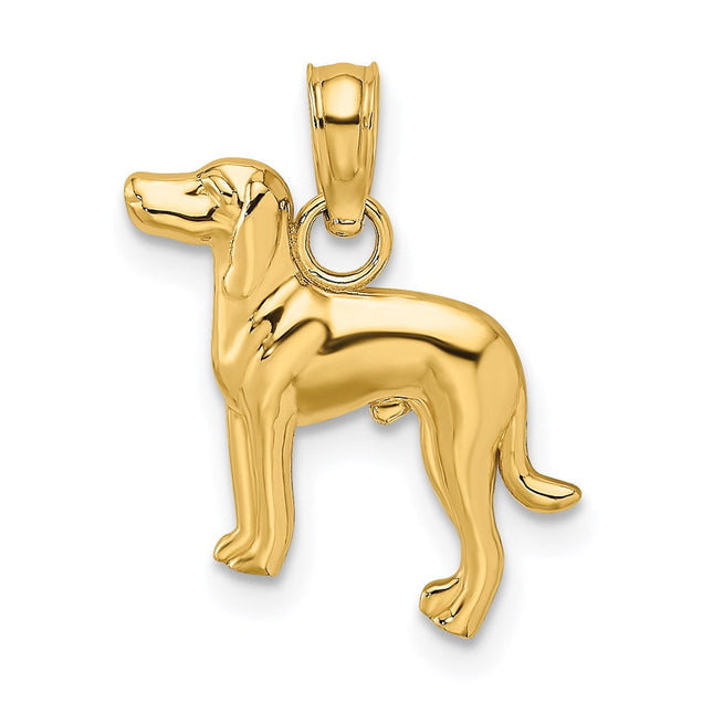 14k Polished Dog Charm, 19.25 x 13.25mm