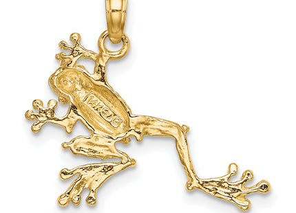 14K 2-D Textured Frog Charm