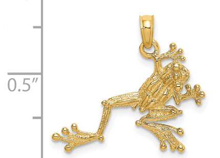 14K 2-D Textured Frog Charm