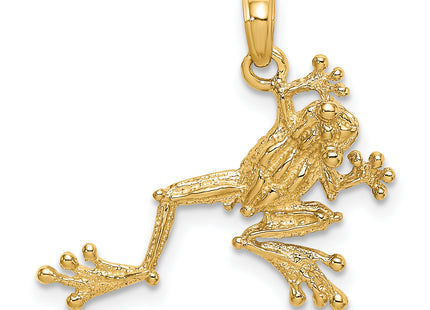 14K 2-D Textured Frog Charm