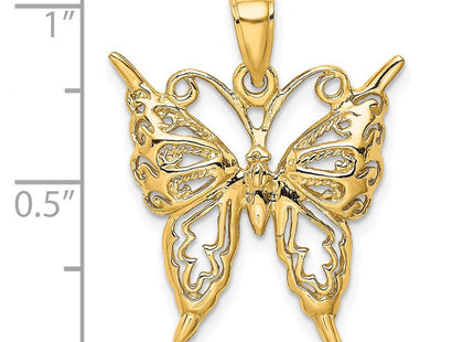14K gold butterfly charm, another view