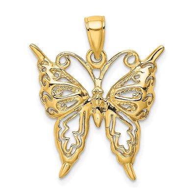 14K gold butterfly charm