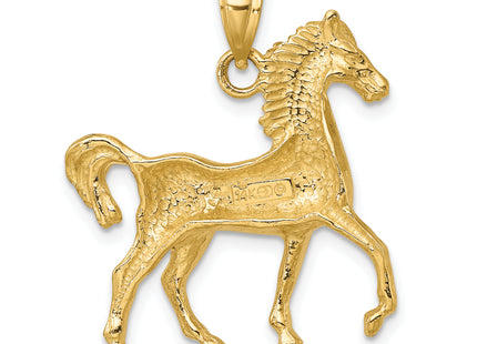 14K Polished Horse Charm, 32.1 x 26.4mm