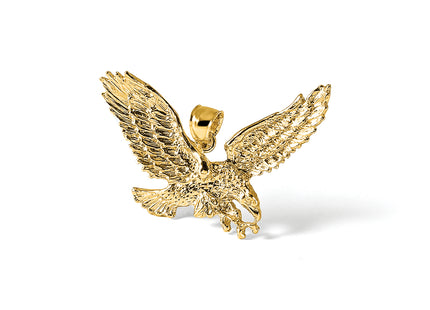 14K Eagle w/Beak Touching Claws Charm, 40.2 x 43.7mm