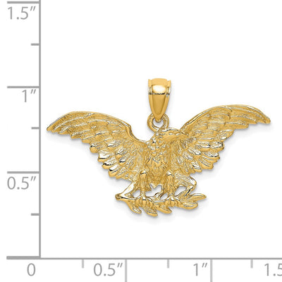 14K Eagle w/ Wings Spread Charm, 22.9 x 34.8mm