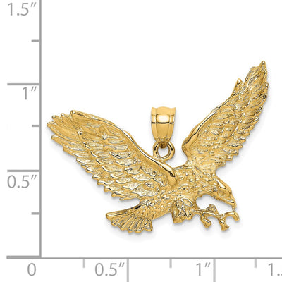 14K Eagle w/Beak Touching Claws Charm, 31.65 x 34.8mm