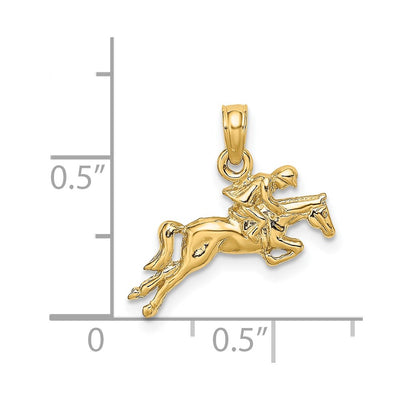 14K Jockey on Jumping Horse Charm
