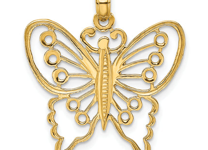 14K Cut-Out Butterfly Charm, 25.25 x 24.05mm