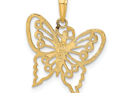 14K Cut-Out Butterfly Charm, 21.2 x 19.3mm