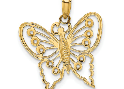 14K Cut-Out Butterfly Charm, 21.2 x 19.3mm