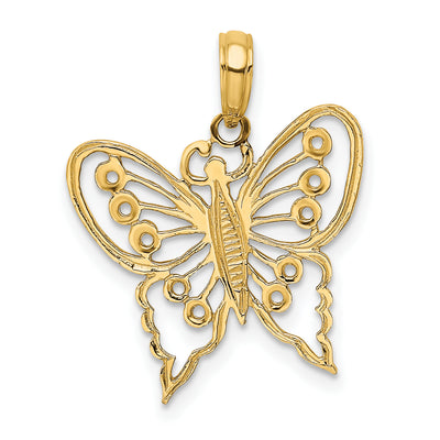 14K Cut-Out Butterfly Charm, 21.2 x 19.3mm