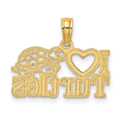 14K I HEART TURTLES Charm