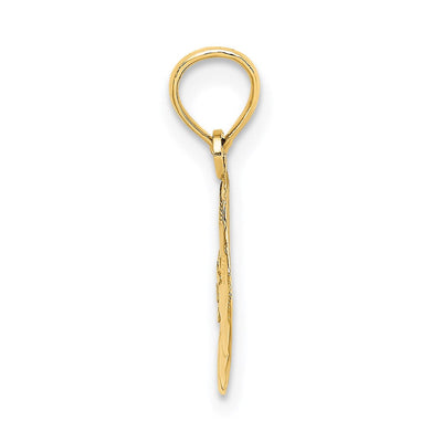 14K Sun Charm, 15.5 x 11.5mm