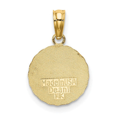 14K Sun Charm, 15.5 x 11.5mm