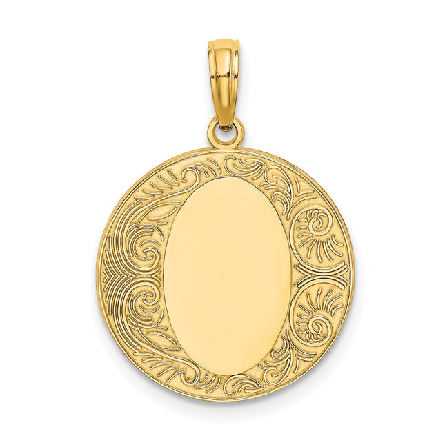 14K gold circle charm