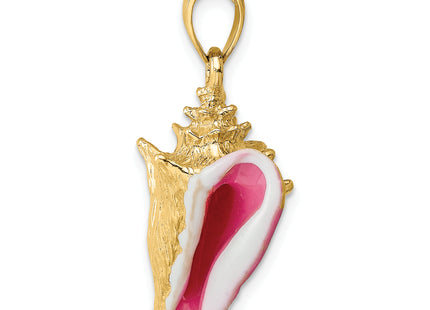14K 3-D Enamel Conch Shell Charm