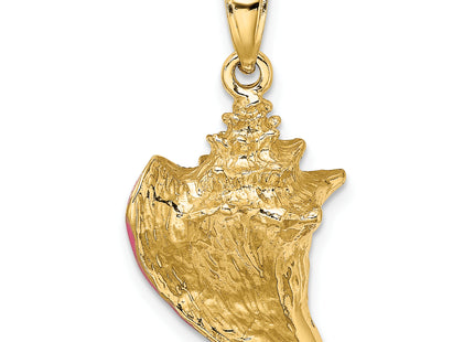 14K 3-D Enamel Conch Shell Charm