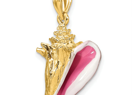 14K 3-D Enamel Conch Shell Charm