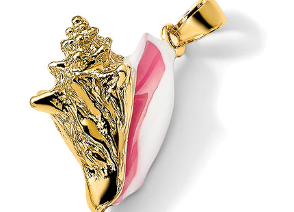 14K 3-D Enamel Conch Shell Charm