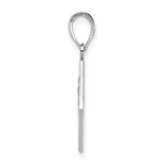 14K White Gold Enameled Textured Back Caduceus Medical Disc view